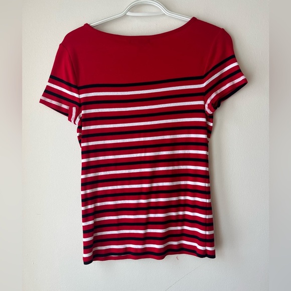 Short sleeve striped red buttons business casual size medium - Picture 6 of 9